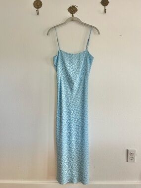 RESA Light Blue Floral Maxi Slip Dress